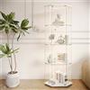 FOERPL - Mobile per vetrina, in vetro, 4 livelli, armadio, vetrinetta, con serratura, armadio angolare, 162 x 40 x 60 cm, vetrina, vetro LED, vetrina in vetro, per collezione con porta per mobile