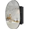 HOMCOM Specchio Bagno Contenitore con 3 Ripiani 61x12x79 cm in Vetro Nero