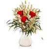 Aluisi Fiori - Bouquet con Rose Rosse Stabilizzate - con Vaso - Regalo Lussuoso e duraturo per San Valentino o ricorrenze romantiche.