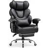 COMHOMA Poltrona Gamer & Ufficio Ergonomico Verde, 180 kg, Supporto Lombare & Poggiapiedi Regolabili, Schienale Inclinabile a 150°, Design Ibrido Similpelle & Mesh, Grande Poltrona Sterzo Stabile