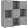 vidaXL Libreria Grigio Cemento 90x30x90 cm in Legno Multistrato