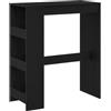 vidaXL Tavolo Bar con Rastrelliera Rovere Nero 90x40x103,5 cm