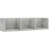 vidaXL Scaffale Porta CD Parete Grigio Cemento 75x18x18 cm Multistrato