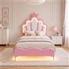DULRLLY Lettino da principessa, 90 x 200 cm, rosa, con striscia LED, per