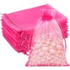 G2PLUS 50PCS Rosa Sacchetti Organza,13x18CM Sacchetti Organza Regalo | Sacchettini Confetti con Coulisse per Matrimonio,Compleanni,Caramella Gioielli e Comunioni