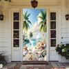 Hiseng Decorazione 3D per Porta, Copertura con Stampe da Spiaggia Copriporta Addobbi Porta d'Ingresso, Door Cover Sfondo Banner Casa (Perle,90x210cm)