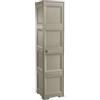 MA MAISON Colonnina in Plastica Effetto Legno 40 x 43 x 164 cm con 4 Moduli e Ante Lisce - Mobile Alto Contenitore Salvaspazio per Camera, Bagno, Soggiorno e Studio (Wengé) (Taupe)