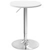 WOLTU Tavolo Alto da Bar Girevole a 360°, Tavolino Rotondo in Legno e Metallo, Tavolo Regolabile in Altezza 70-91cm, da Cucina, Soggiorno, Bianco