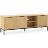 HOMN LIVING Mobile TV Monica con 3 ante, colore legno, 160 cm (larghezza) 40 cm (profondità) 55 cm (altezza)