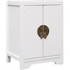 vidaXL Comodino Bianco 38x28x52 cm in Legno di Paulownia