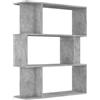 vidaXL Libreria/Divisorio Grigio Cemento 80x24x96 cm Legno Ingegnerizzato