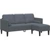 vidaXL Set di divani con Cuscino Grigio Scuro Poliestere, Salotto, Divano Sezionale Moderno, Set Divano Resistente, Mobili Modulari, Poltrone in Velluto, Relax Interno