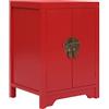 vidaXL Comodino Rosso 38x28x52 cm in Legno di Paulownia