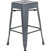 Beliani Set di 2 Sgabelli in Acciaio Grigio Impilabili Moderni 60 cm