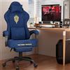WoRaum Sedia Gaming, Sedia Gaming Ergonomica con Funzione Massaggio - Poltrona Gamer con Braccioli Regolabili & Gaslift 120mm, Seduta Larga 52cm, Tessuto Traspirante (Modello 3, Blu Scuro)