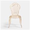 Biscottini Sedia in Policarbonato Oro Trasparente - Sedia Cucina Soggiorno 53x50x97,5 cm - Poltrona Barocca Sala da Pranzo Camera da Letto - Poltroncina in Plastica da Esterno Moderna Matrimoni
