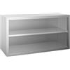 Générique Armadietto da parete in acciaio inox professionale aperto - 1000 x 400 x 600 mm - Armadietto da parete solido - acciaio inossidabile facile da pulire