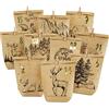 Gallop Chic Sacchetti per calendario dell'Avvento, da riempire, per calendario dell'Avvento, sacchetti di carta kraft da riempire, 24 sacchetti regalo stampati per bambini e adulti