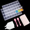Segbeauty Scatole Plastica con Coperchio, 2 Pezzi Scatole Trasparenti con 28 Scomparti, Scatola con Scomparti per Diamond Art, Scatole Organizer per Pittura Diamante, Perline, Viti (Bianco)