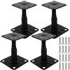 GBKDQQ 4 supporti per pali, 100 - 150 mm, zincati, regolabili in altezza con 16 viti, in acciaio zincato, piedini di sostegno per terrazze, recinzioni, riparo, tettoie e pergolati, lavori di costruzione