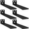 YFCVIP Supporto per mensola da parete con fissaggio a parete, supporto a parete, stile retrò, in metallo, con angolo, da appendere, con viti per montaggio a parete (6 Pezzi, Nero, 30 cm)