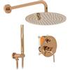 Rea SET DOCCIA INCASSO LUNGO ROSE GOLD + BOX Sistema Doccia In Ottone Per Bagno (Oro Rosa)