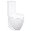vidaXL Vaso WC in Ceramica con Scarico Dietro Bianco