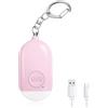 Flintronic Allarme Personale, Allarme Antiaggressione da Donna, 135dB Alarm Ricaricabile Sirena, Allarme di Sicurezza Portachiavi con Luce LED Stroboscopio per Anziani, Bambini, Donne, Rosa