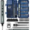 STREBITO Mini cacciavite elettrico, 67 in 1, cacciavite elettrico di precisione, 50 punte magnetiche S2, 5 impostazioni di coppia, 4 luci LED, kit di cacciaviti elettrici per PC, telefono, laptop