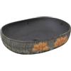 vidaXL Lavabo da Appoggio Grigio e Nero Ovale 59x40x14 cm Ceramica