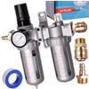 TC TECHNIC Filtro aria Riduttore Oliatore Lubrificatore Pressione di esercizio massima 10 Bar Previene le macchie di ruggine Flusso d'aria massimo 4000 l/min filettatura 1/2 (~19 mm) Scarico manuale