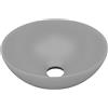 vidaXL Lavandino da Bagno in Ceramica Grigio Chiaro Rotondo