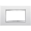 GEWISS - GW16204TB - Placca Lux - In Tecnopolimero - 4 Posti - Bianco Latte - Serie Chorus