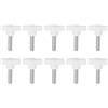 QUARKZMAN 10 Pezzi Manopole ad Ala M8 x 30mm Filettatura Maschio Plastica Manopole a T Manopole Filettate Maniglie di Serraggio a Mano Vite a Pollice, Bianco