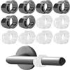 FengFution 12 Pz Fermaporta per Maniglia, Paracolpi Porta in PVC, Fermaporta Protezioni per Maniglia della Porta, Tamponi per Maniglie Finestre Porte Maniglie da Ø18mm (Trasparenti, Neri)