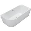 Balneo - Vasca da bagno indipendente - Vasca angolare AVOLA - Acrilico con struttura in acciaio - 6 piedini stabilizzatori - Troppopieno e chiusura a clic - Design moderno (cromato destro, 160 x 80 cm