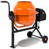 EBERTH Betoniera elettrica mobile 65L, motore 220W, telaio, tamburo e corona dentata in acciaio, volantino bloccabile, ampia pedana, betoniera professionale, tamburo girevole, facile utilizzo