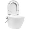 vidaXL Toilette senza Bordo Sospesa con Funzione Bidet Ceramica Bianca