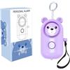 Dropish Allarme di sicurezza per autodifesa. Portachiavi con suono da 130 decibel per le emergenze di ragazze, bambini, donne, anziani... (Viola)