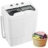 INTERGREAT - Lavatrice portatile, lavatrice da 7,8 kg con lavatrice da 4,5 kg e asciugatrice girevole da 2,7 kg, combinazione di lavatrice semiautomatica per camere da letto, appartamenti, grigio