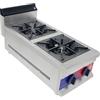 Gasfrit Cucina industriale da tavolo a gas, 2 e 4 fuochi in acciaio inox, griglia professionale per alberghi, alta potenza, fiamma pilota, termocoppia e griglie rinforzate