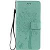 Fatcatparadise Cover per Samsung Galaxy A31, Custodia Samsung A31, Custodia Portafoglio a Libro in Pelle Flip Cover e TPU Silicone con Funzione Supporto Chiusura Magnetica per Galaxy A31 (Verde)