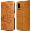 DENDICO Cover per Huawei P30, Portafoglio Custodia in PU Pelle per Huawei P30, Antiurto Cover a Libro con Slot per Carte, Giallo