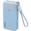 JUOVI Power Bank 20000mAh 65W Caricatore Portatile con Cavo Rimovibile