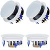 Herdio 4 Pollice 2 Way Built-in Montaggio Soffitto Altoparlanti, Perfetto per Wet Indoor Posizionamento Esterno Bagno, Cucina, Camera da letto, Compatibile con Bluetooth
