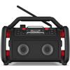 PerfectPro Radio da cantiere Rockpro, ricezione DAB+ e FM, Bluetooth, caricatore e batteria al litio integrata, ingresso AUX, IP65, RP2