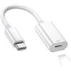 flintronic 3in1 Adattatore per L Femmina a USB-C, Adattatore per Cuffie Auricolari, per iPhone 16/15 Pro Max Plus, iPad, MacBook, per Ricarica/Trasferimento Dati