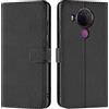 Verco custodia per Nokia 5.4, Case per Nokia 5.4 Cover PU Pelle Portafoglio Protettiva, Nero