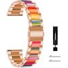 CeiBand Donne Cinturini per 22MM 20MM, Cinturini Orologio di Ricambio per Smartwatch, Regolabile Cinturino in Metallo Resina per Orologio da Uomini e Donne - (22MM Arcobaleno)