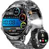 LIGE SMART Smartwatch Uomo con 1000 mAh Batteria, 1.85 Militari Orologio Smart Watch Torcia LED, Chiamate Bluetooth/110+ Modalità Sportive, 24H Frequenza Cardiaca/Sonno, IP68 Android iOS Nero Carbone